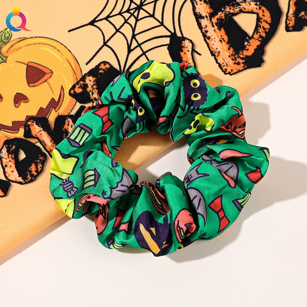 Women's Elastic Halloween Hair Tie Funny Pumpkin Skull Pattern