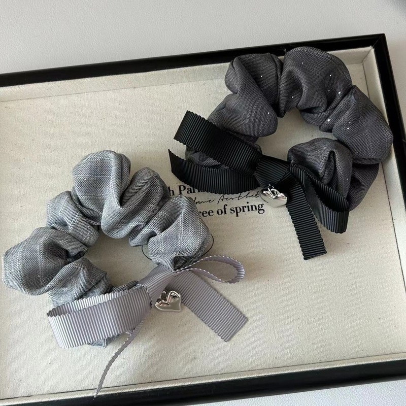 Women's Retro Cloth Bowknot Hair Tie For Elegant Styling Khaki Striped