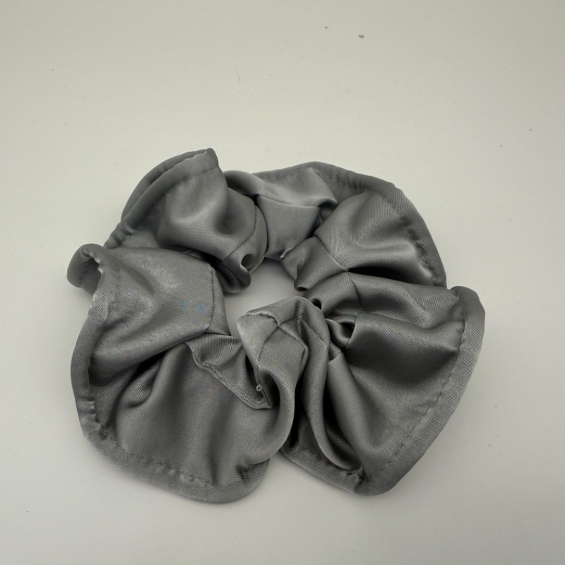 Women's Elegant Everyday Soft Satin Scrunchie Hair Tie Solid Black