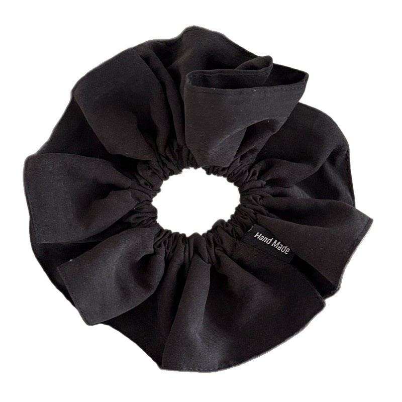 Women's Fabric Flower Bud Low Ponytail Elastic Hair Tie Pure Color