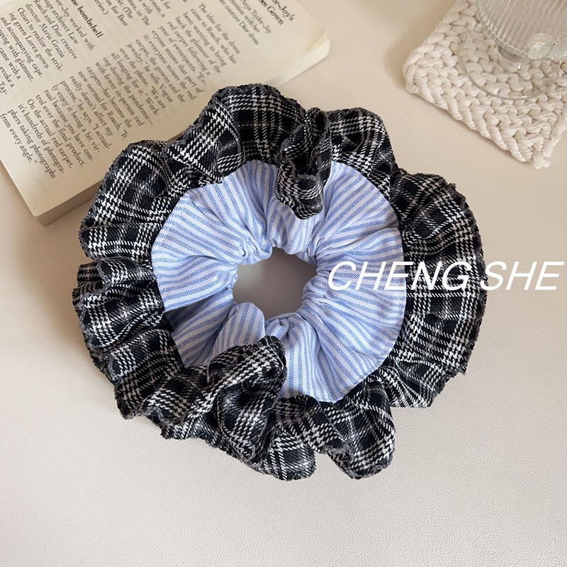 Women's Lazy Style Large Bow Bun Hair Accessories Patchwork Fabric