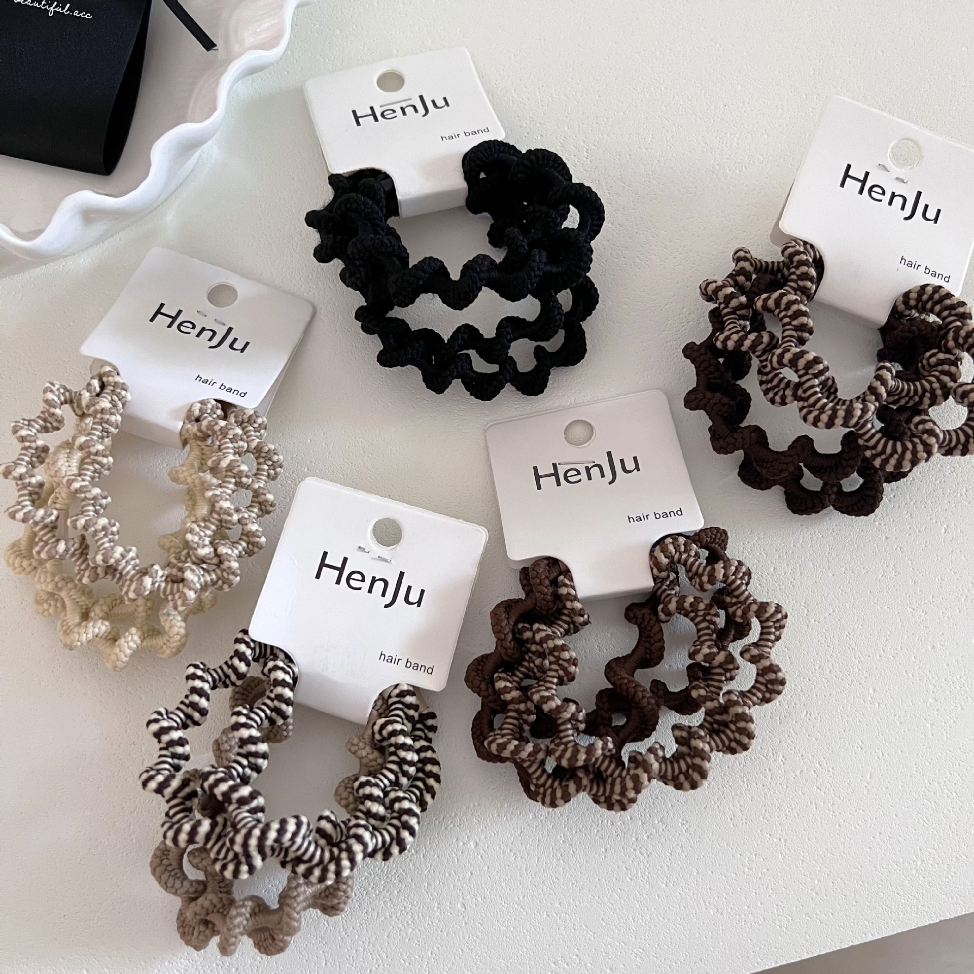 Women's Casual Polyester Hair Ties 4PCS Multi-functional Zebra Wave