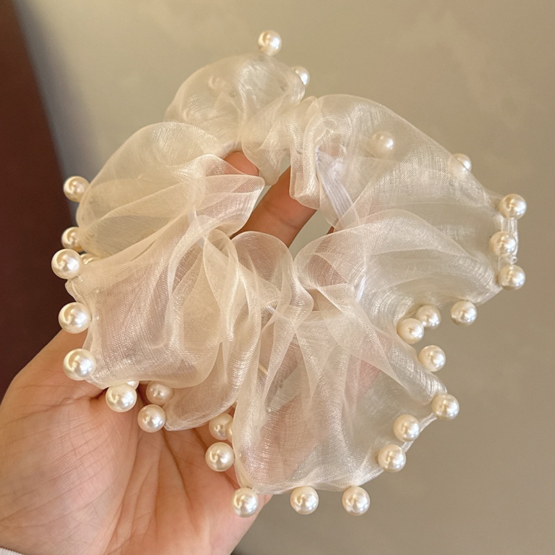 Women's Elegant Large Cloth Scrunchie Banquet Hair Tie Ditsy Floral