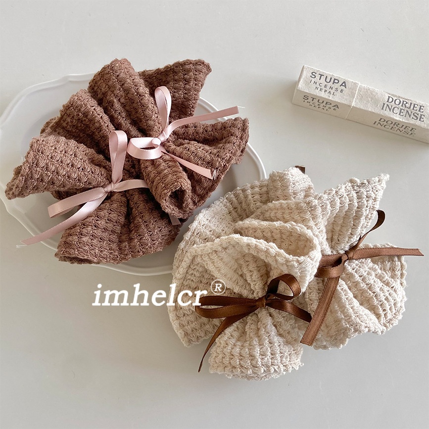 Women's Knitted Hollow Ribbon Bow Hair Tie Small Waist Back Accessory