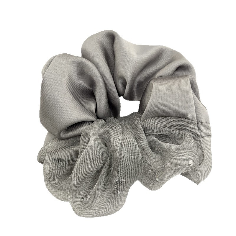 Women's Elegant Irregular Rhinestone Hair Tie, Chic Black Cloth Hair Band