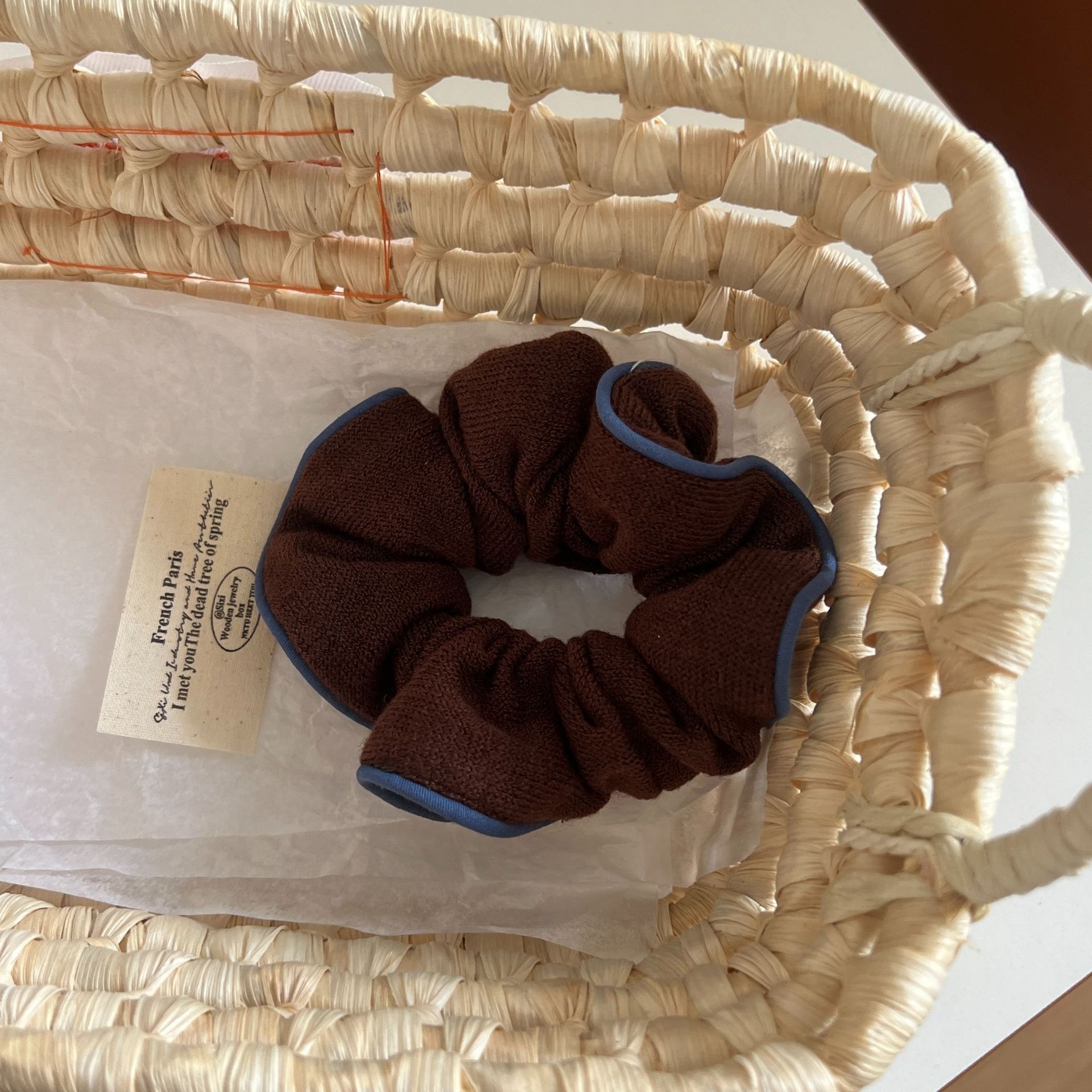 Women's Cute Winter Double Layer Knitted Elastic Hair Tie Color Block