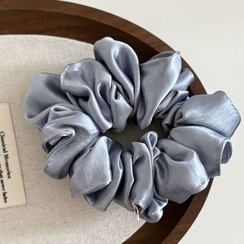 Women's Daily Shiny Satin Pleated Scrunchies Hair Ties Solid Color