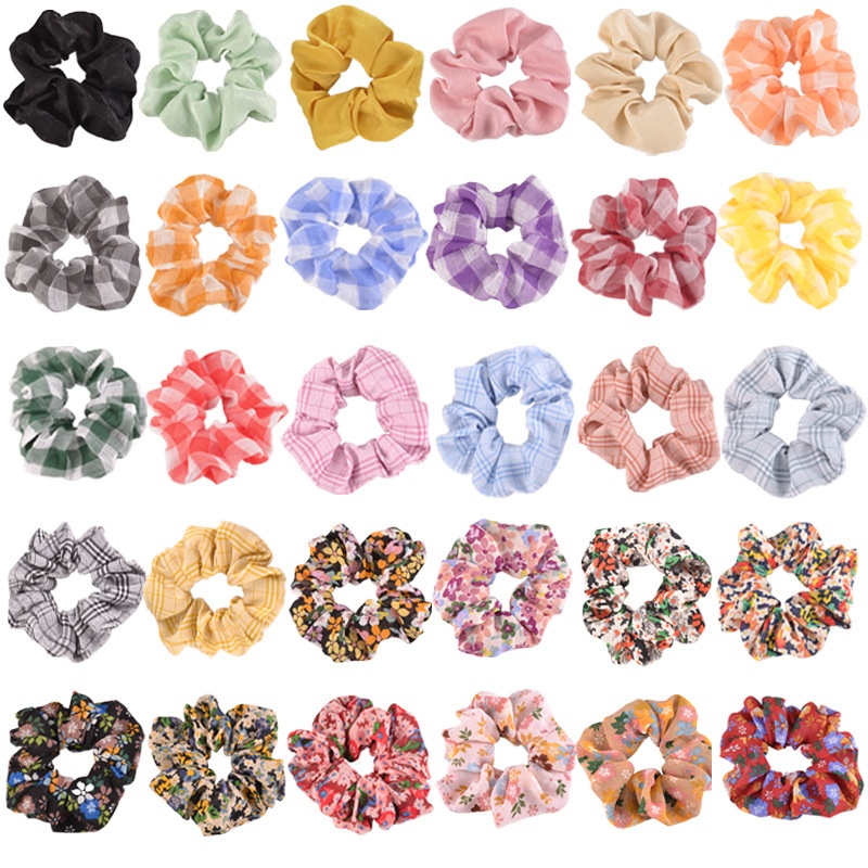 Women's Sweet Summer Cloth Hair Tie Scrunchie Multicolor Ditsy Floral