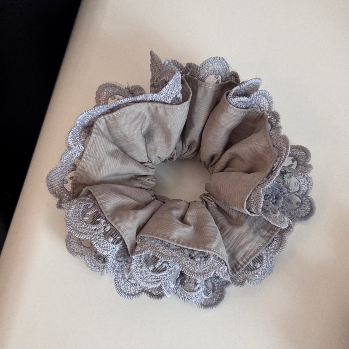 Women's Spring Lace Hair Tie Accessories Purple Plaid Pattern