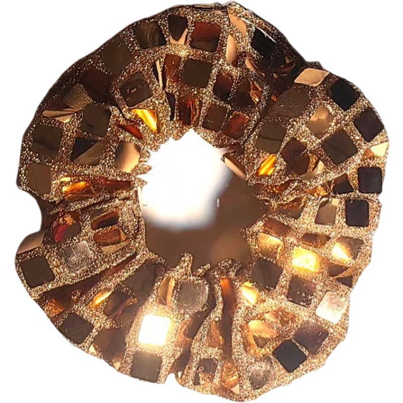 Women's High Elastic Square Sequin Hair Ties Trendy Cloth Ponytail Bands