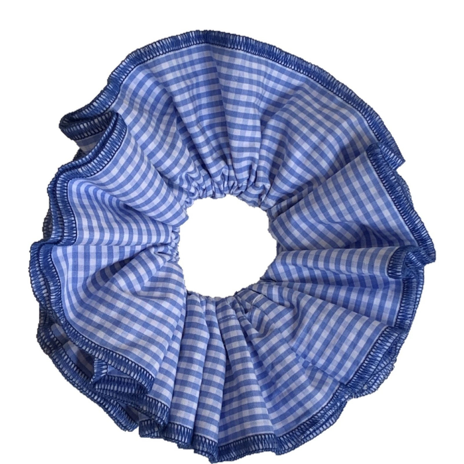 Women's Summer Weekend Cloth Ruffle Hair Bands Double Layer Floral Plaid