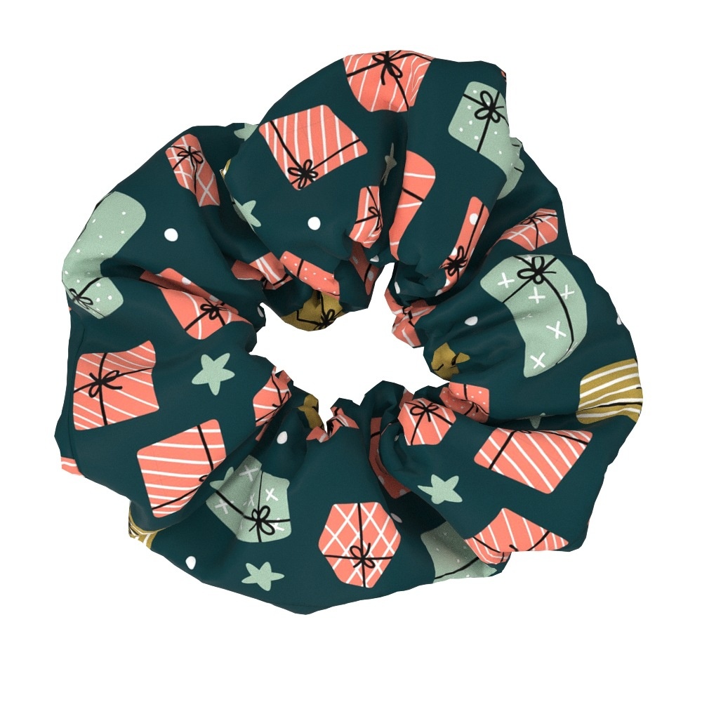 Women's Large Bow Hair Ties Festive Christmas Tree Pattern Cloth Headwear