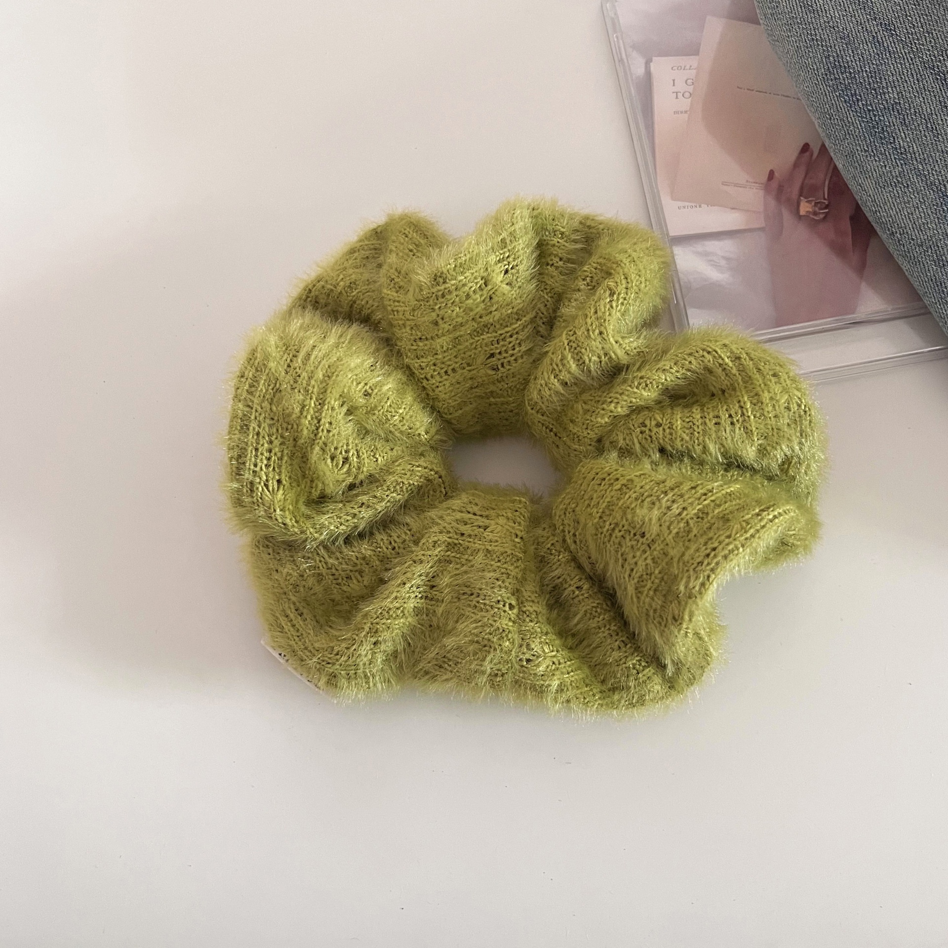 Women's Winter Knitted Wool Hair Ties Sweet Elastic Solid Colorful