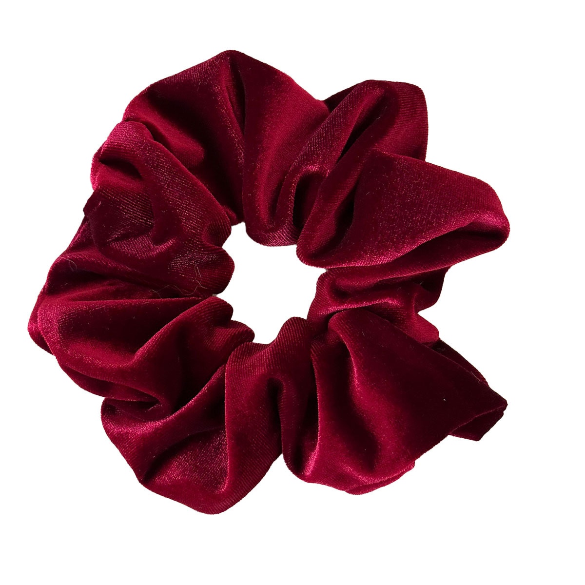 Women's New Year Velvet Pearl High Elastic Hair Band Solid Red