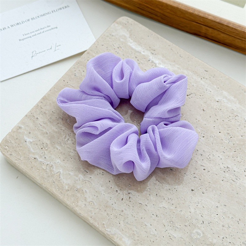 Women's Spring Polyester Hair Tie Simple Rubber Band Solid Blue