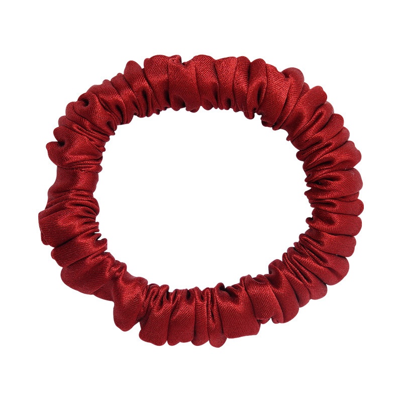 Women's Handmade Luxury 100% Silk Mini Hair Scrunchies Pure Color