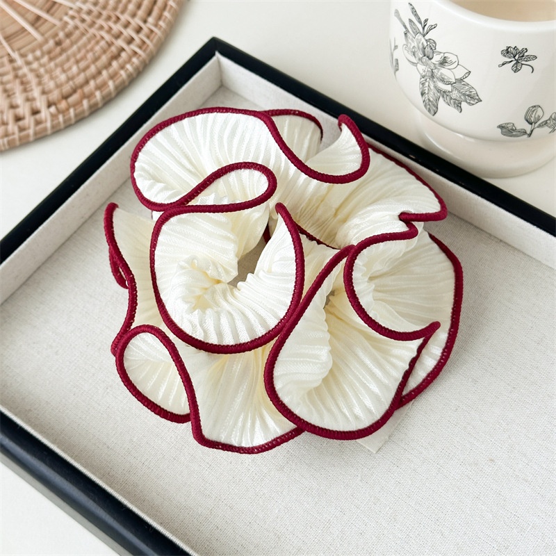 Wrinkled Wood Grain Hairband For Women, Low Bun Elastic Hairband, Multi-layer Pig Belly Hairband