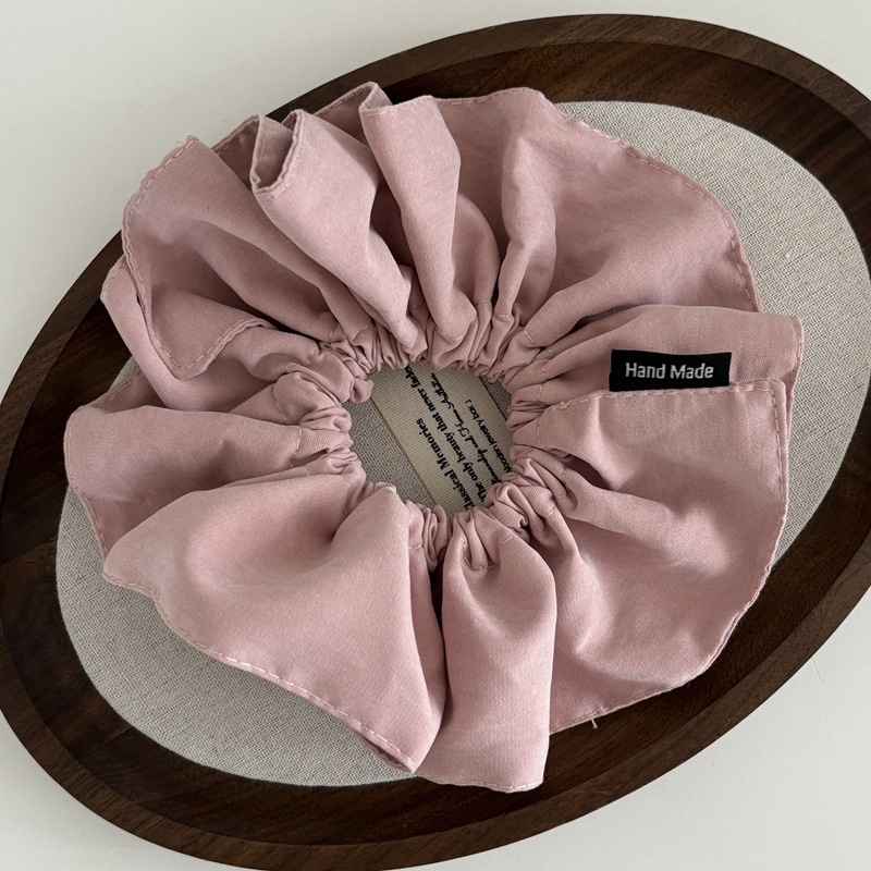 Women's Fabric Flower Bud Low Ponytail Elastic Hair Tie Pure Color