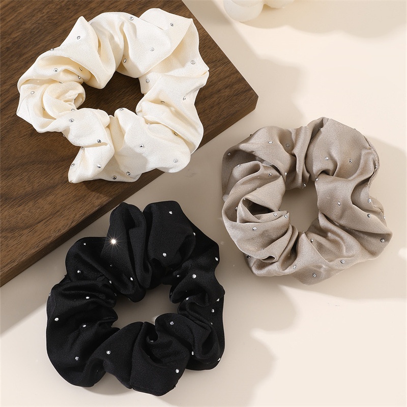 Women's Elastic Lace Bun Maker Hairband Black White Polka Dots