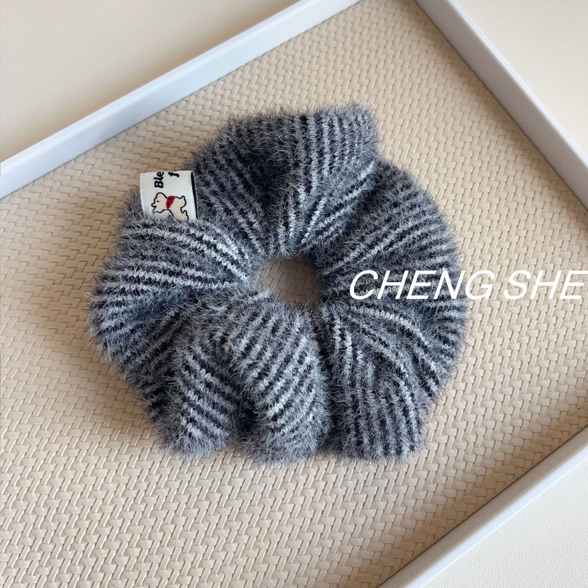 Women's Soft Knitted Yarn Hair Ties Cozy Winter Gentle Big Bow Hair Bands