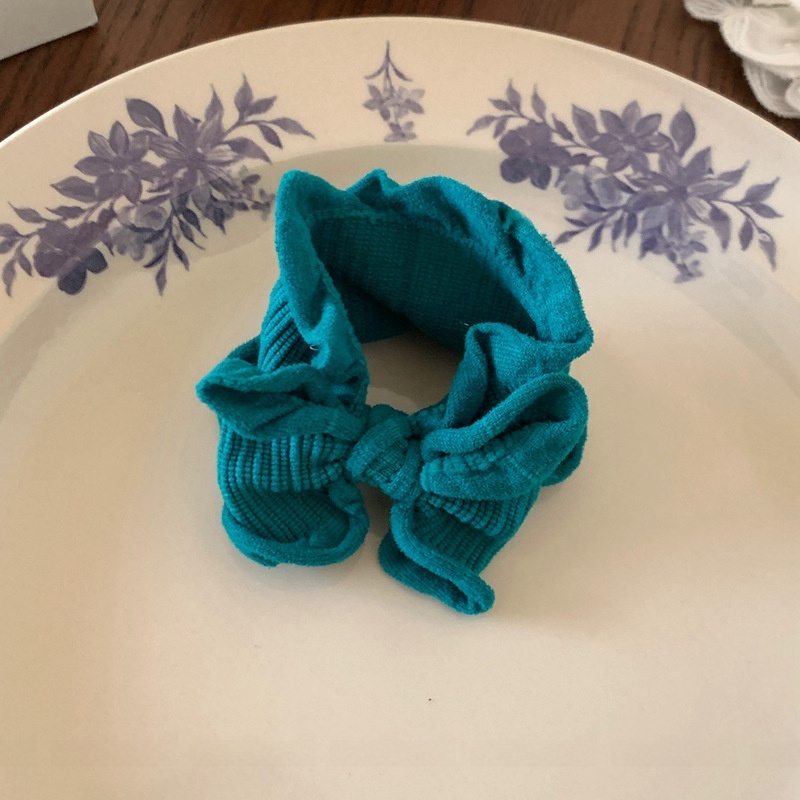 Women's Sweet Cloth Bowknot Hair Tie Daily Ponytail Holder Solid Color