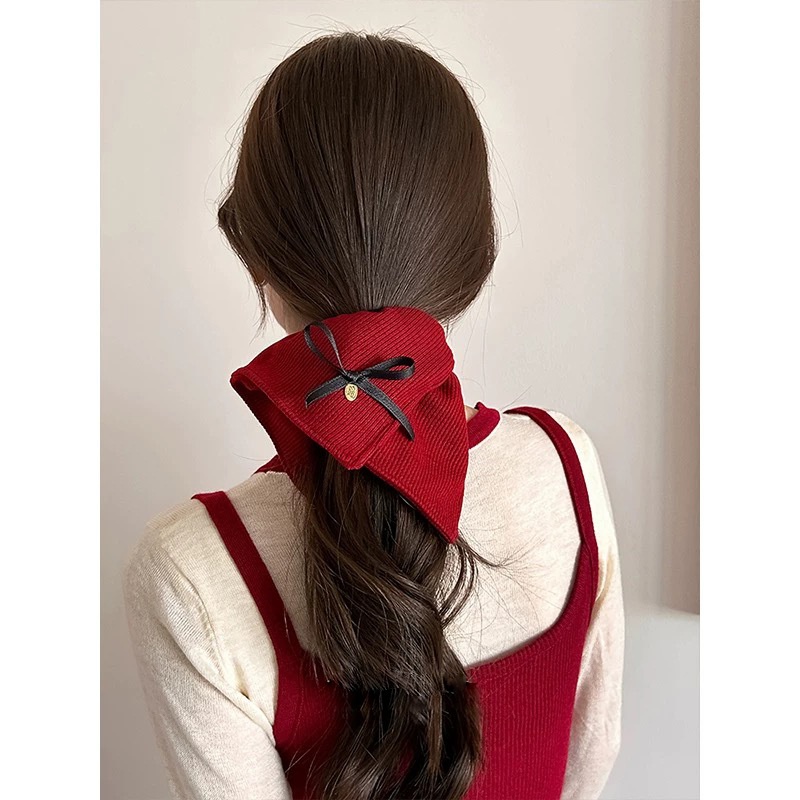 Women's Elegant Cloth Scarf Bowknot Hair Bands Geometric Pattern