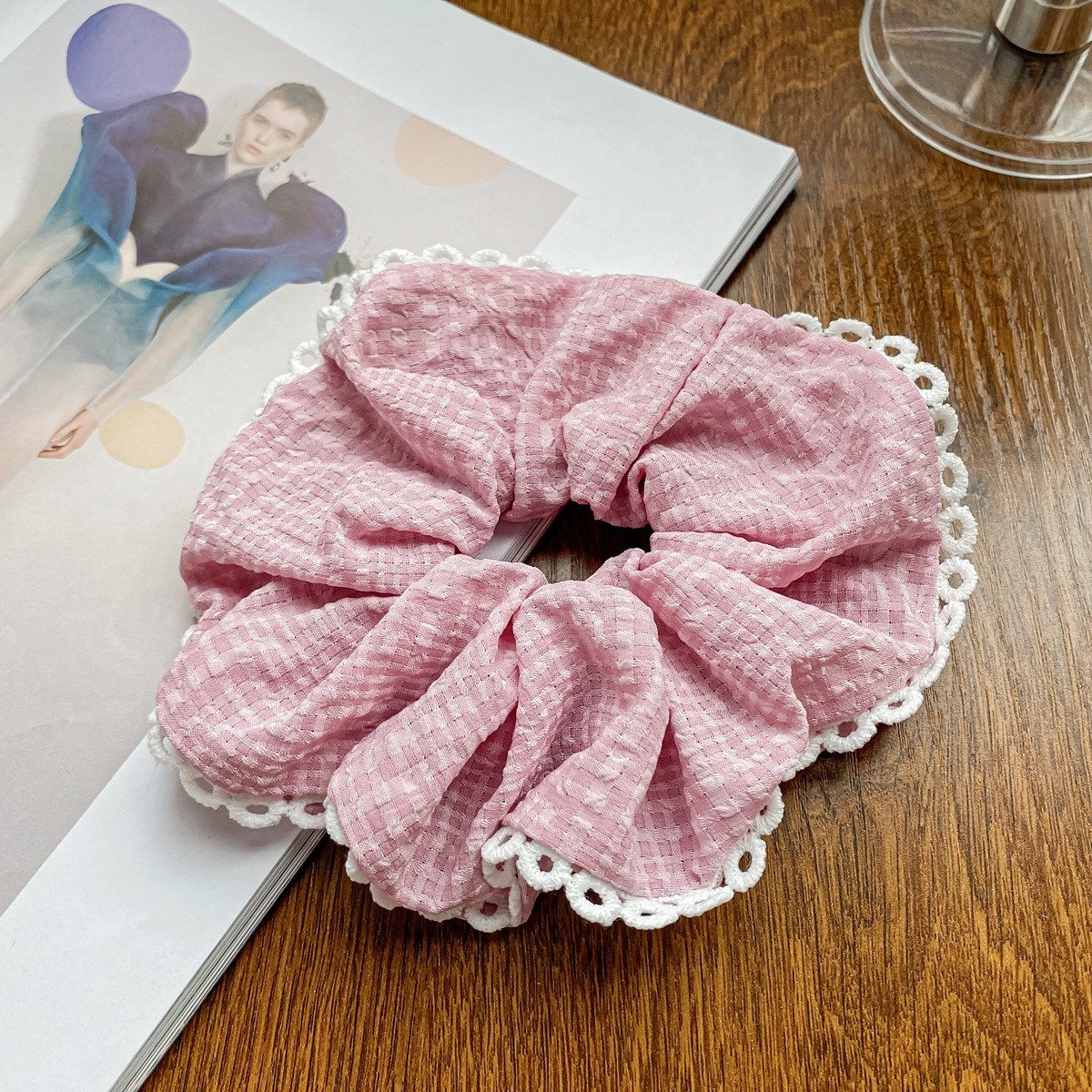 Women's Elegant Lace Trimmed Scrunchie Forest Style Cloth Hair Tie Hair Rope