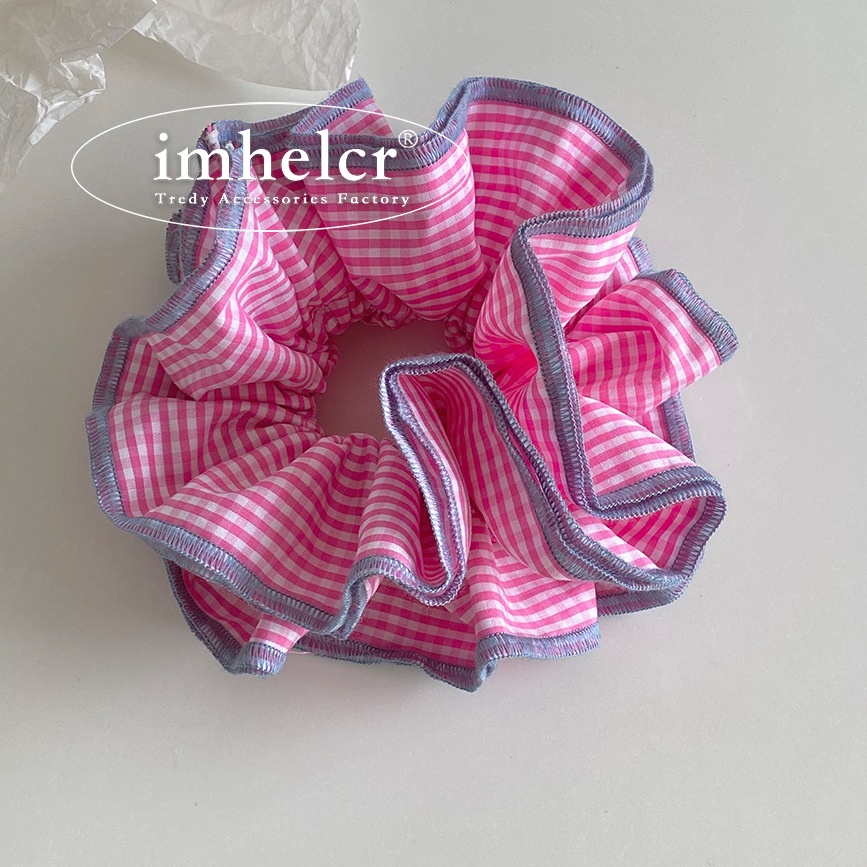 Women's Everyday Summer Cloth Hair Tie Pink Purple Color Block Plaid