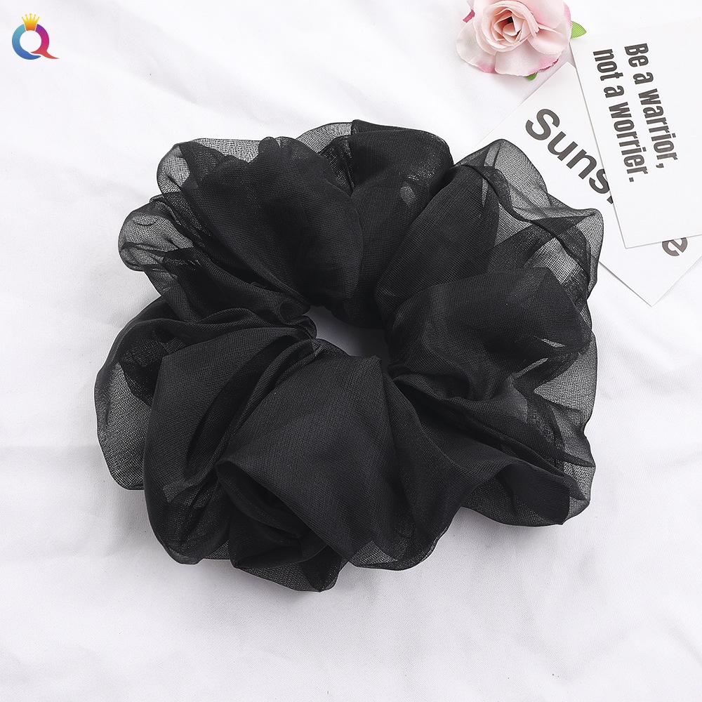 Women's Simple Daily Organza Pleated Hair Tie Scrunchie Solid Color