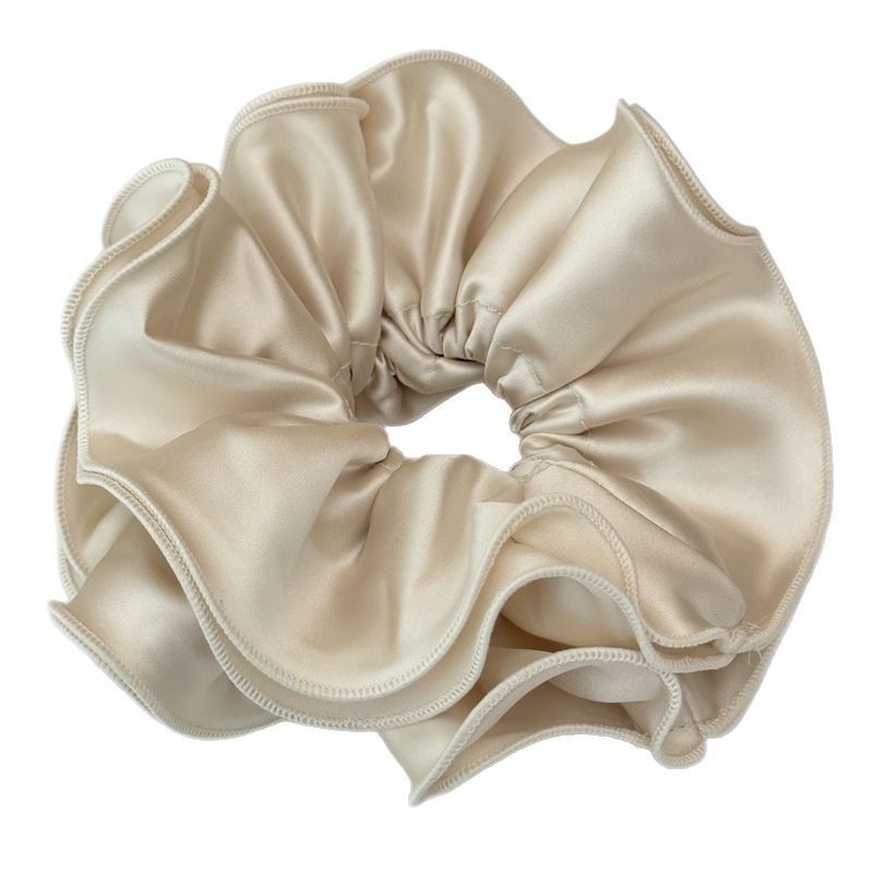 Women's Elegant Satin Bow Elastic Hair Bun Scrunchie Solid Color