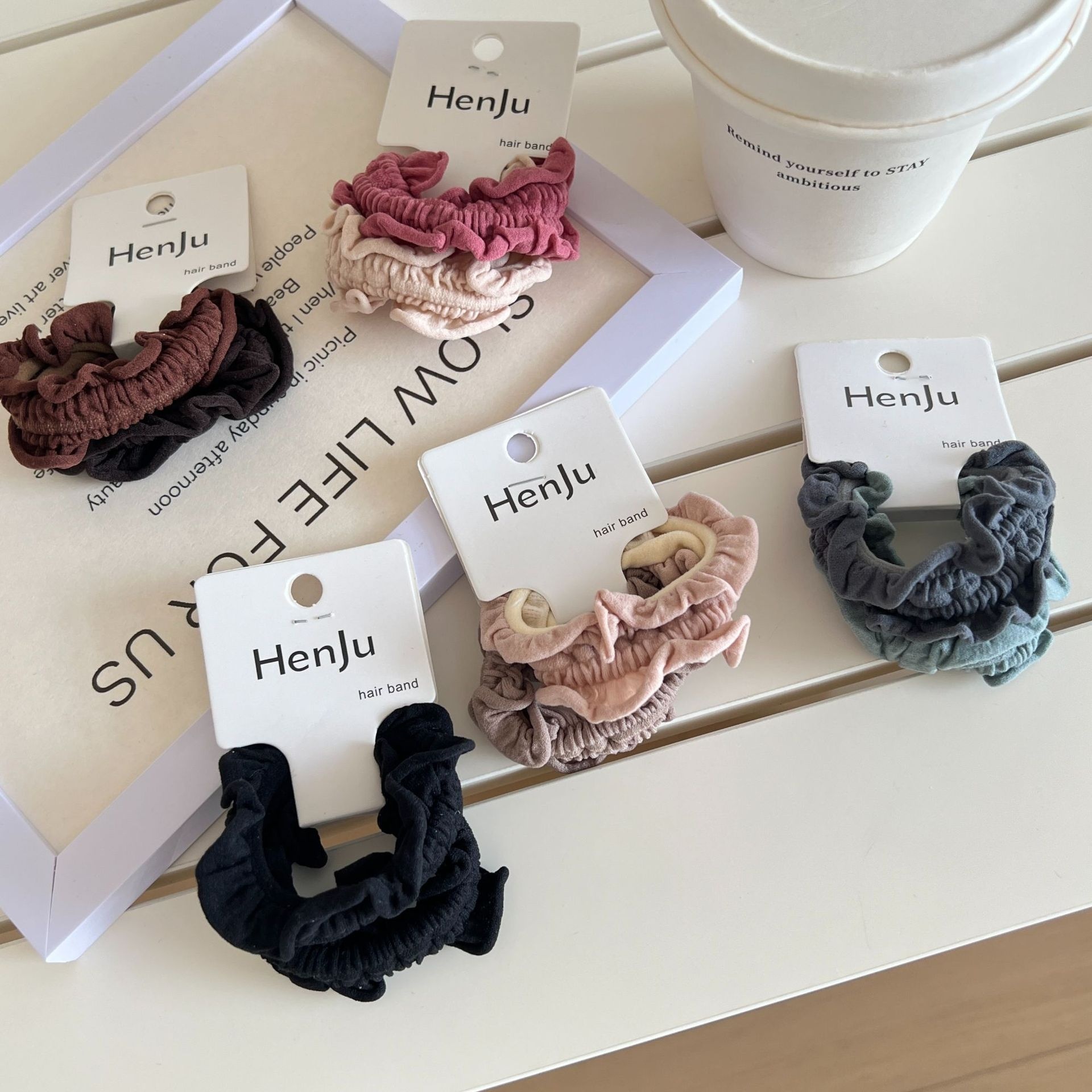 Women's Elegant Fabric Hair Tie High Elasticity Simple Solid Color Band