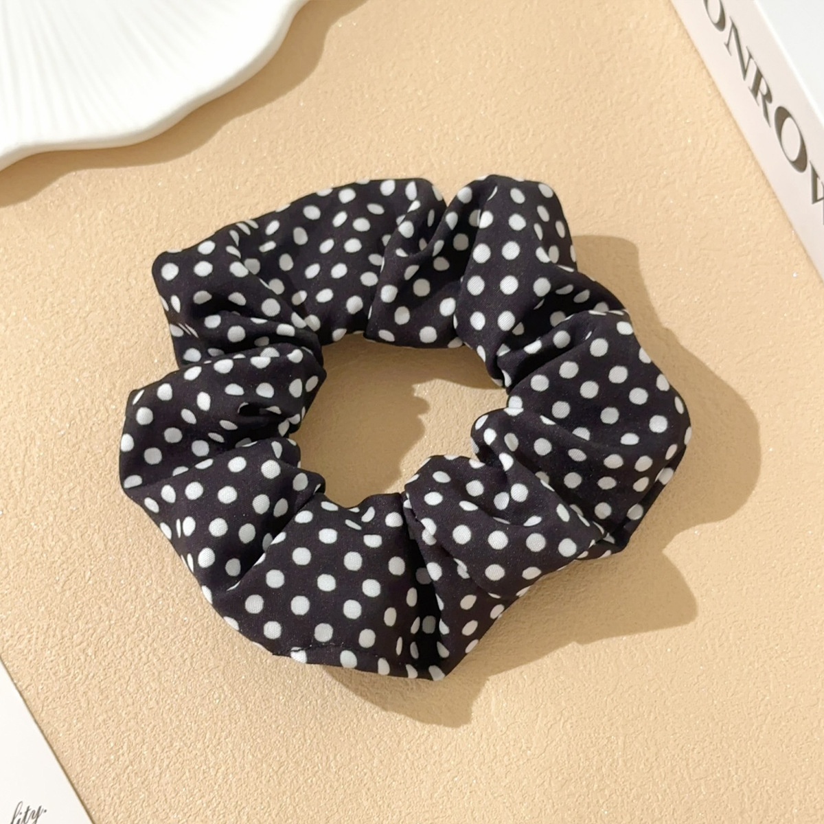 Women's Versatile Cloth Elastic Bun Hair Ties Retro Polka Dot