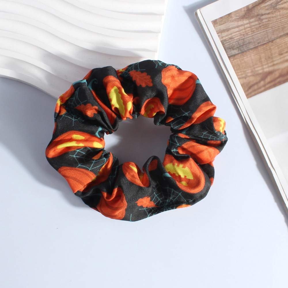 Women's Streetwear Satin Hair Scrunchies Funny Halloween Printed