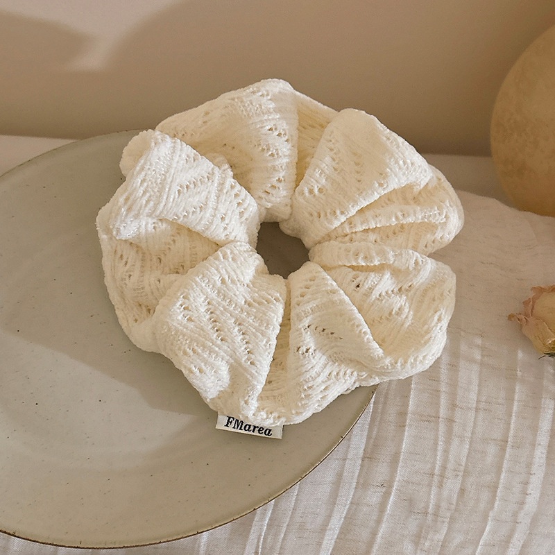 Women's Soft Knit Elastic Hairband Versatile Solid Color Ponytail Holder