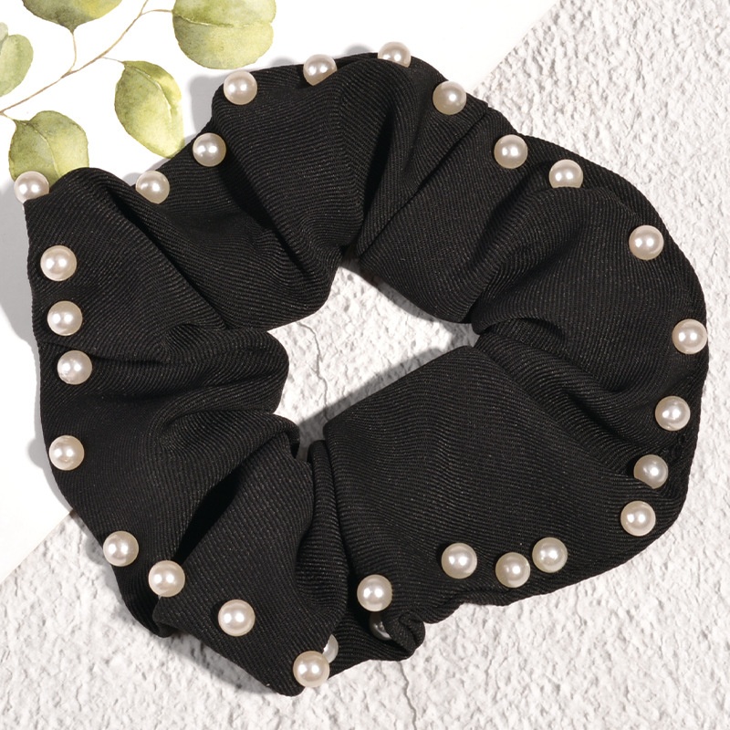 Women's Korean Pearl Hair Scrunchies Festival Headwear Solid Color