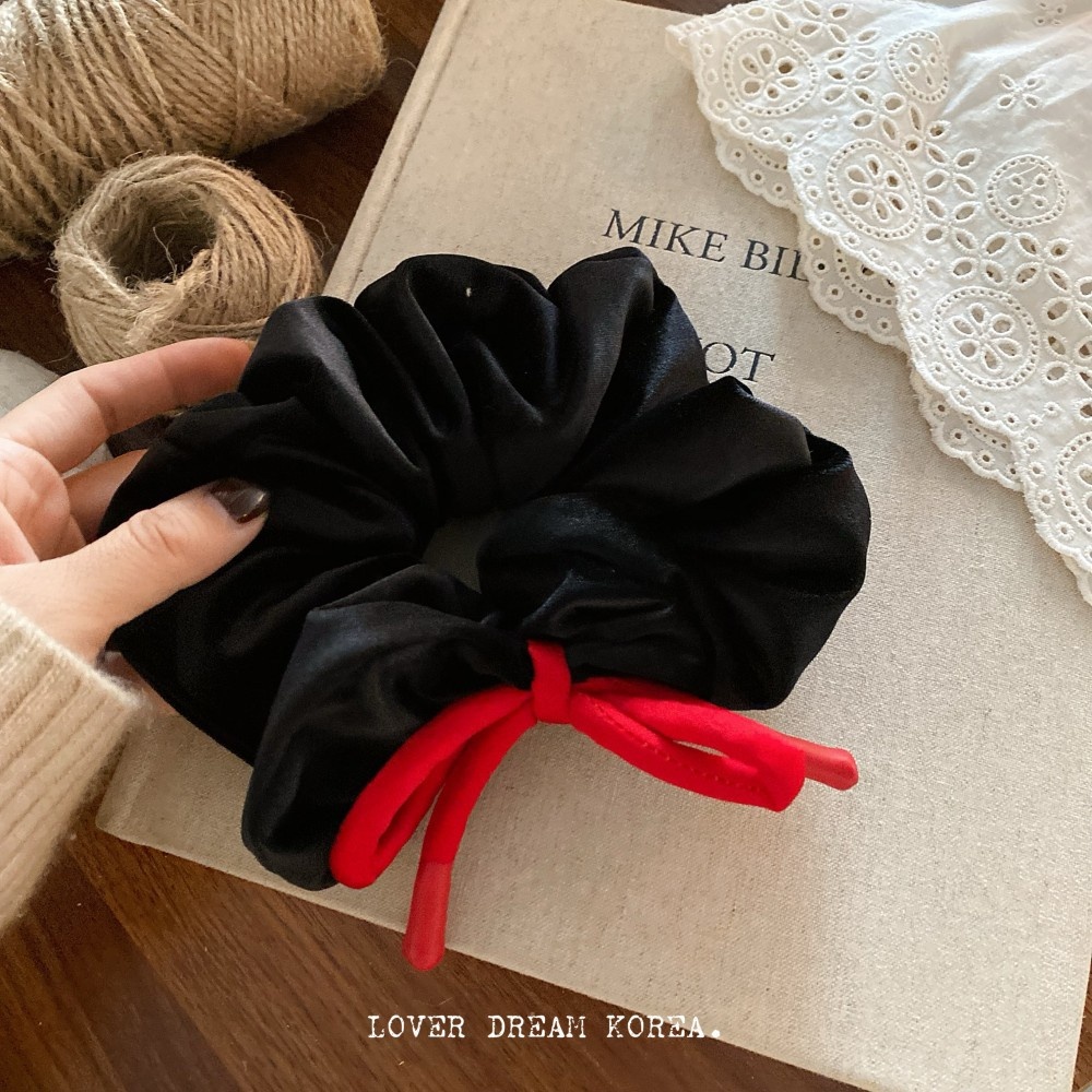 Women's Large Velvet Bun Styling Elastic Hairband French Bowknot