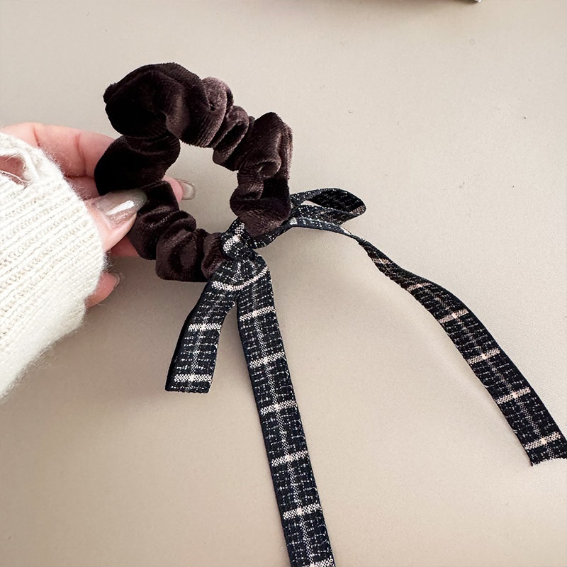 Women's New Year Christmas Bowknot Hair Ties High Elasticity Cloth Bands