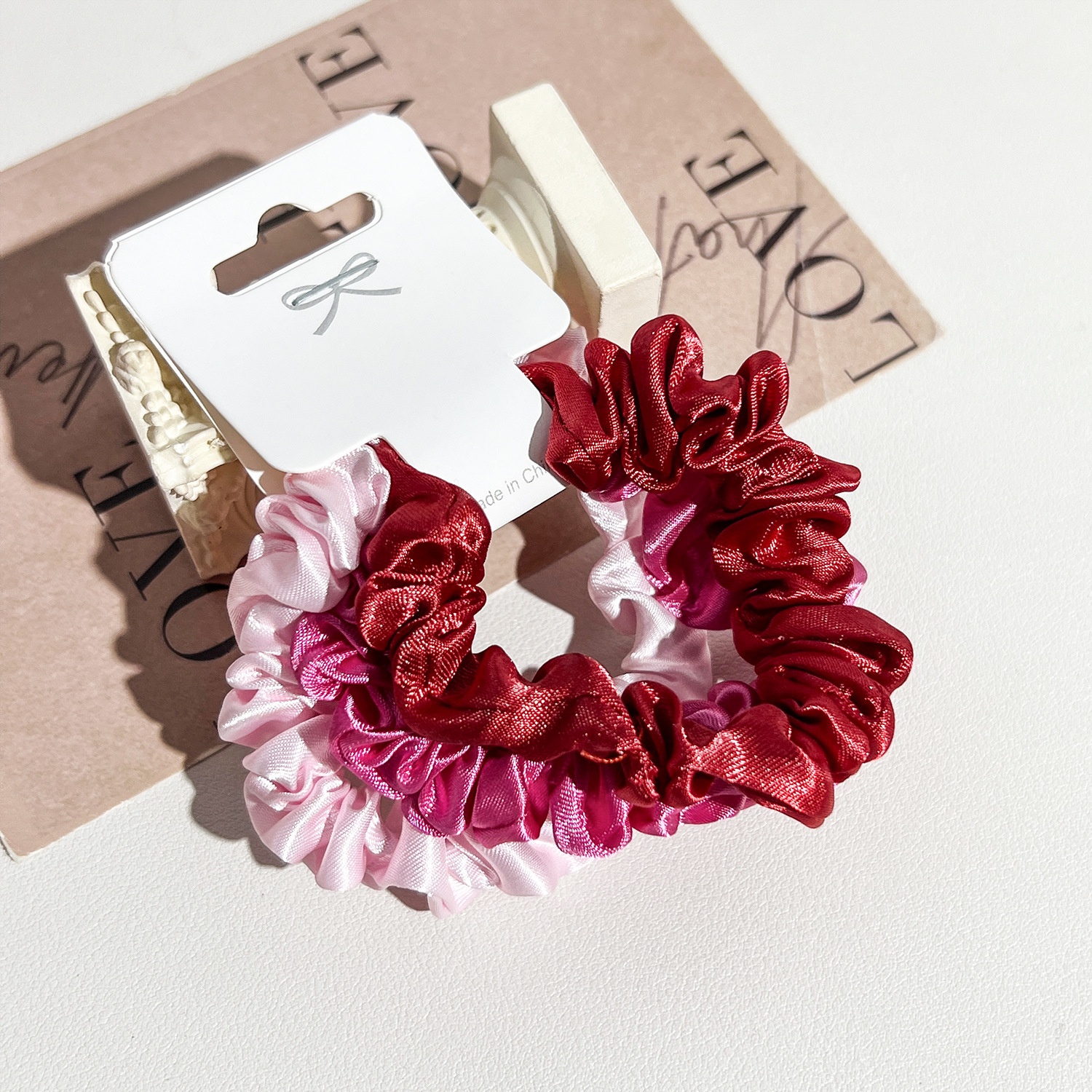 Women's Elegant Satin Scrunchies Damage-Free Ponytail Hair Ties Solid Color