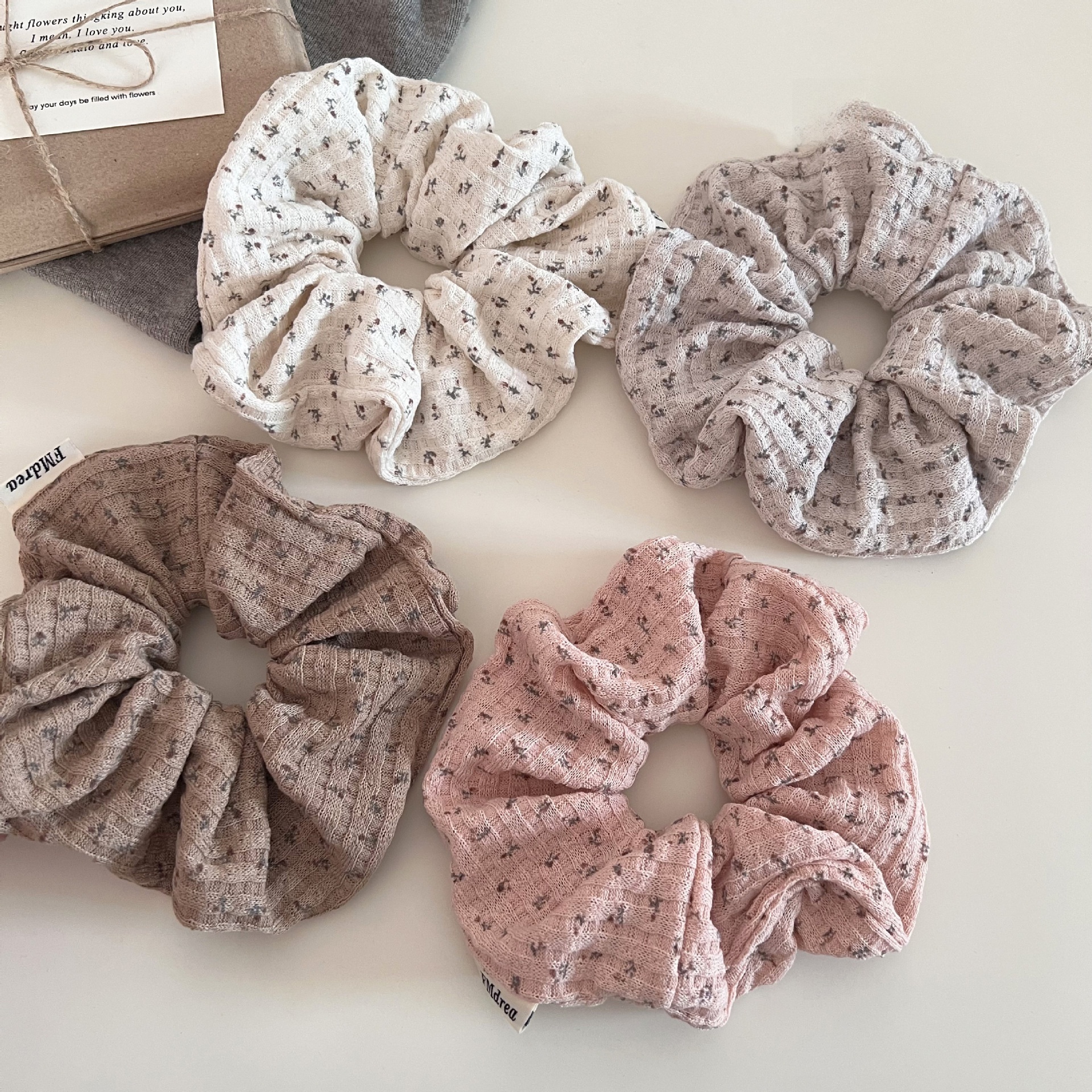 Women's Versatile Knitted Lazy Low Bun Hair Ties Ditsy Floral