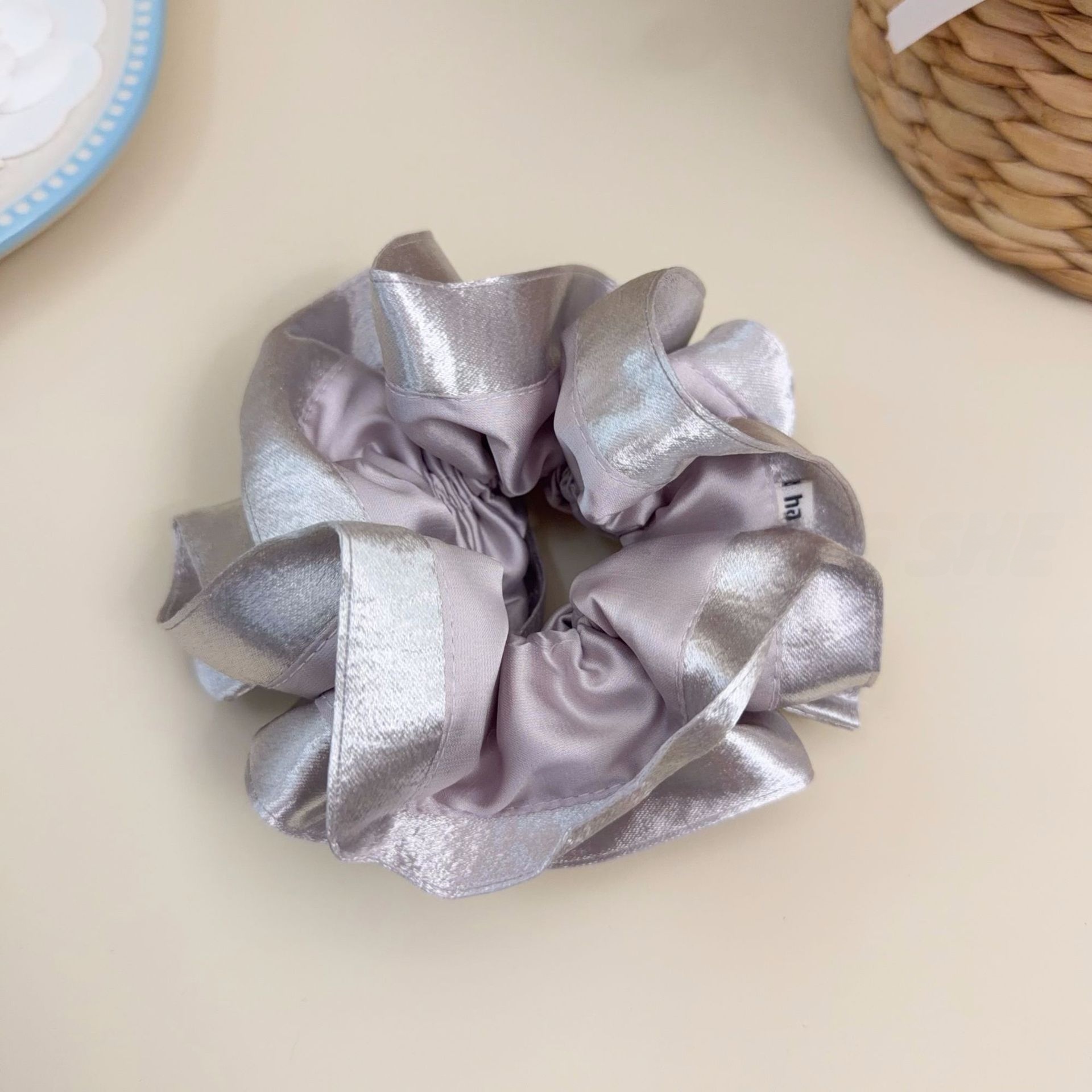 Women Girls Spring Summer Satin Bubble Braid Hair Rope Solid Pink