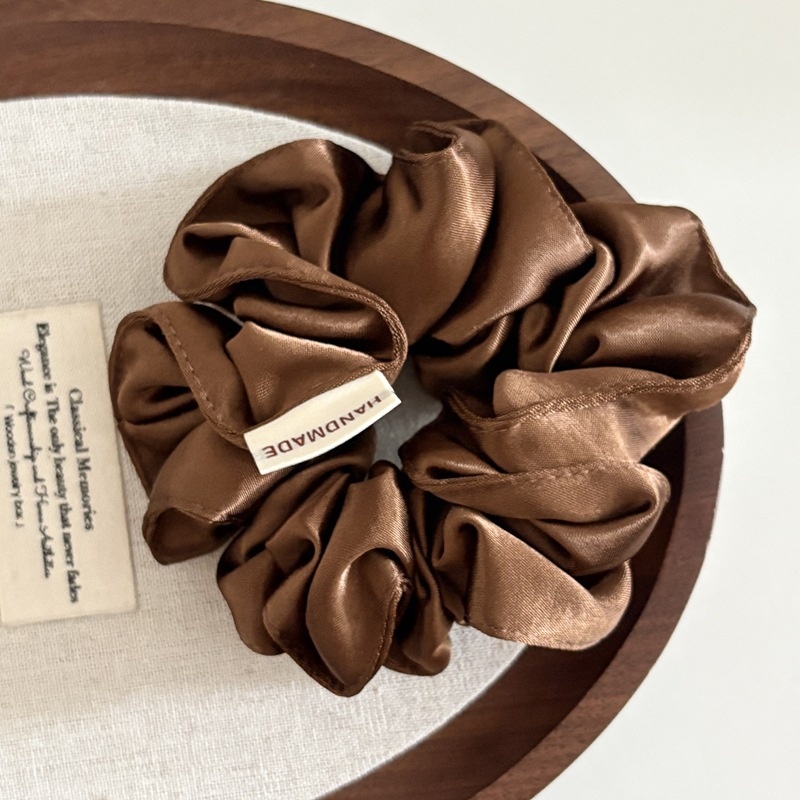 Women's Daily Shiny Satin Pleated Scrunchies Hair Ties Solid Color