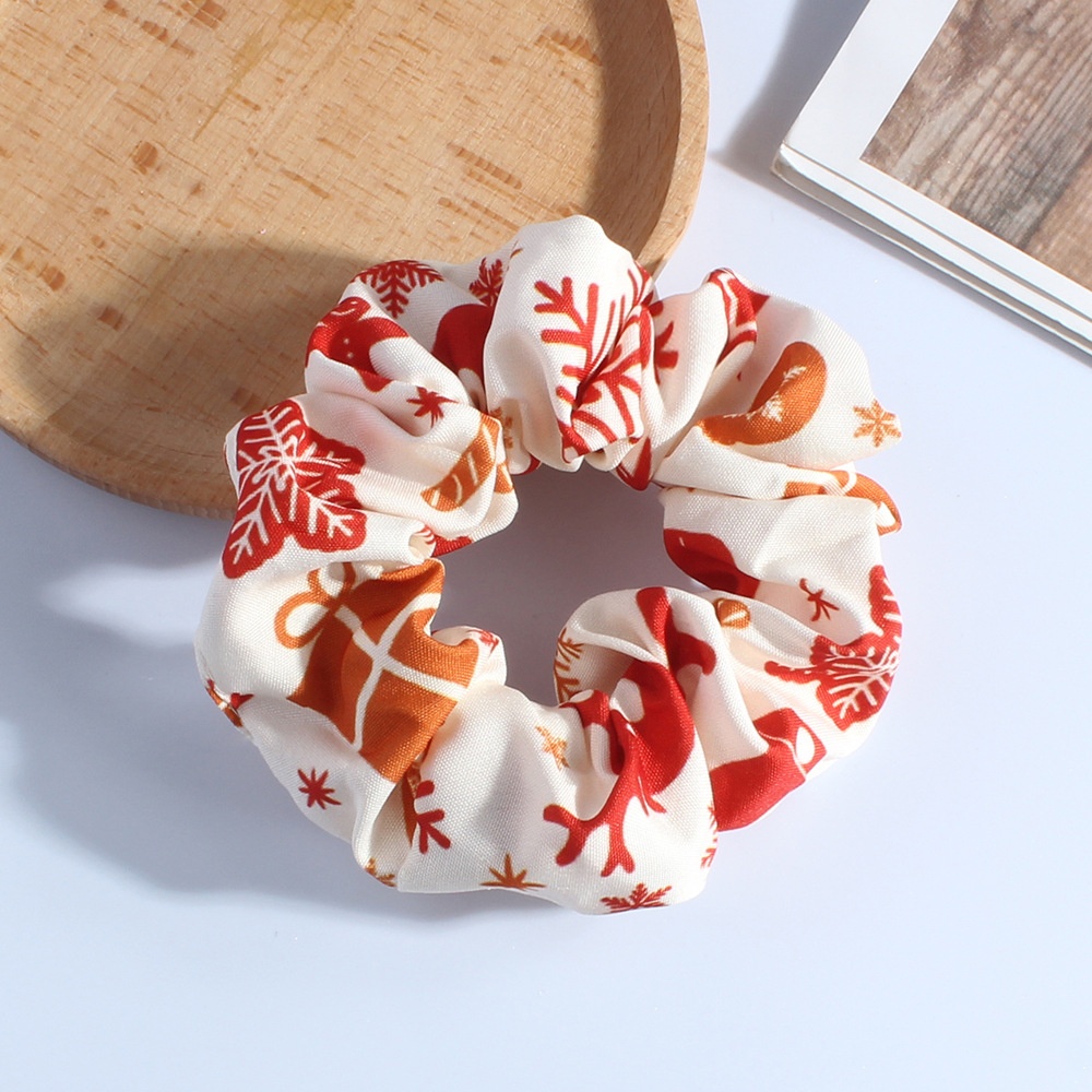 Women's Sweet Christmas Bowknot Elastic Fabric Hair Ties Festive New Model