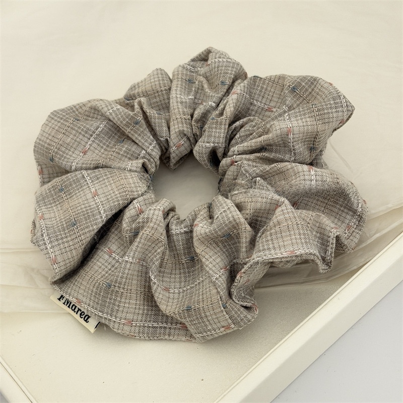 Women's Retro Cloth Hair Tie For Spring Styling Pink Green Plaid