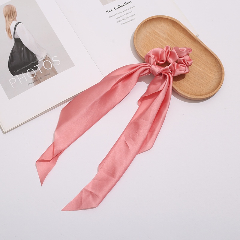 Women's Daily Satin Knotted Ribbon Ponytail Scrunchie Solid Color
