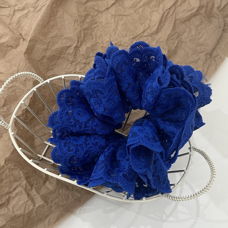 Women's Four Layer Lace Scrunchie Bun Hair Tie Vintage French Cloth