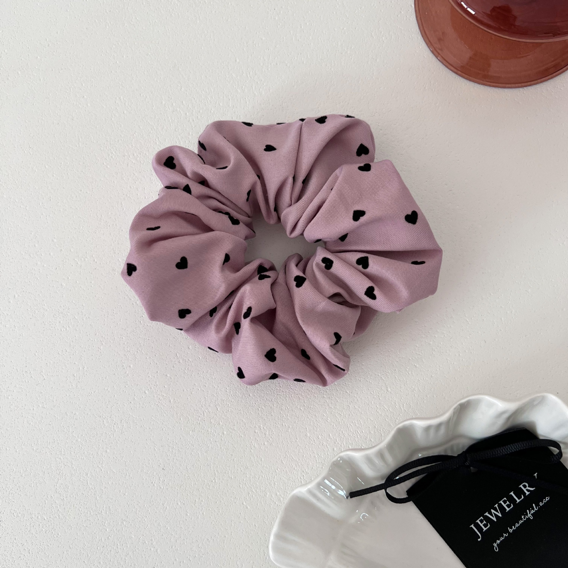 Sweet Pink Polka Dot Heart-Shaped Headband Fabric Hairband Multi-Functional Hair Accessories For Women All Seasons