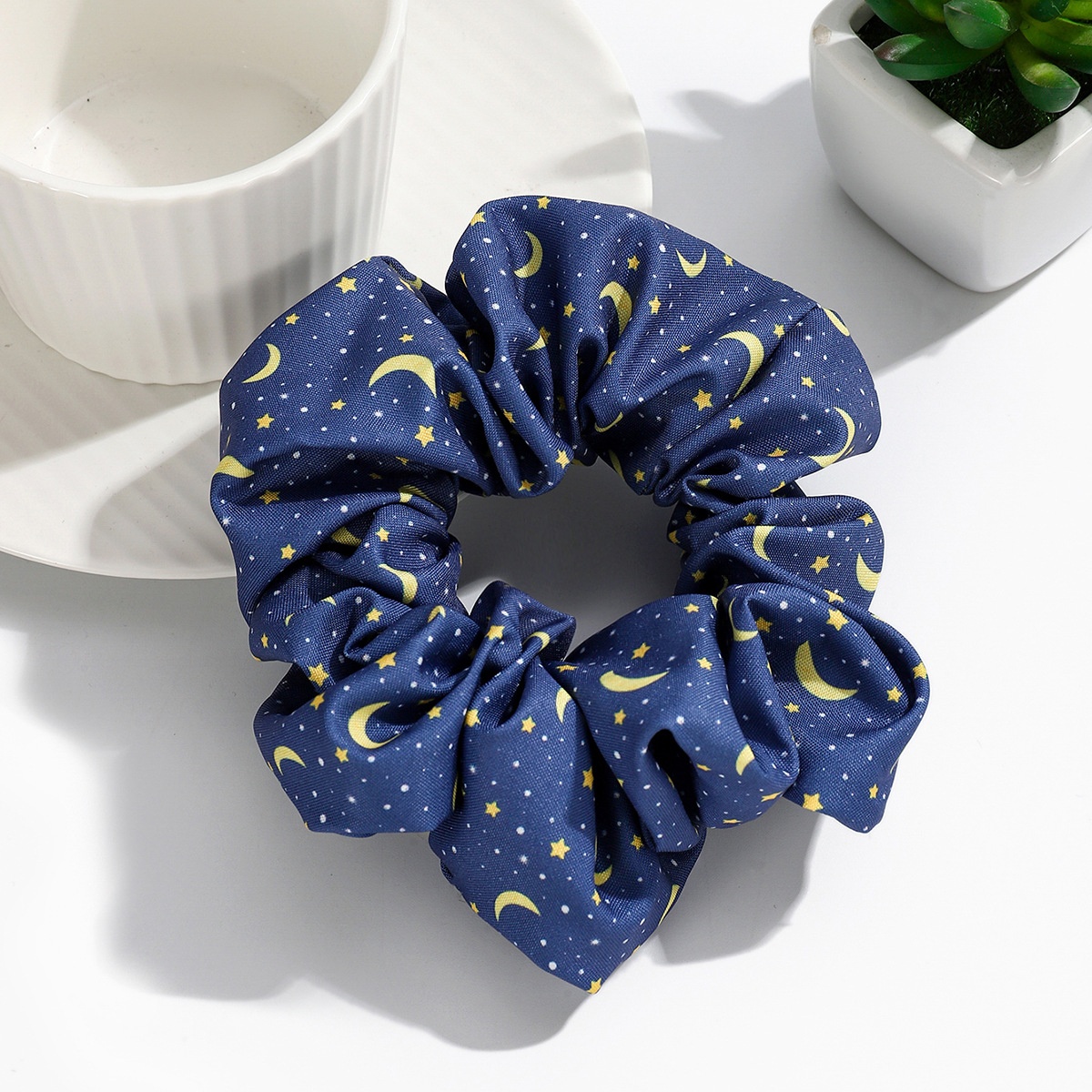 Women's Daily Cloth Scrunchies Space Theme Star Moon Embroidery