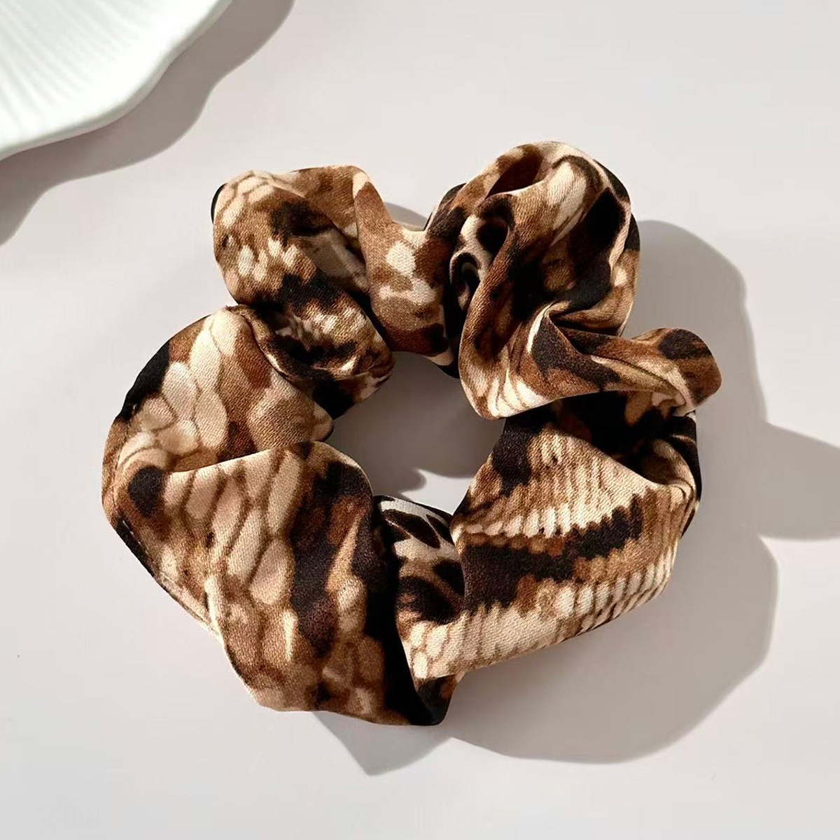 Women's Retro Snakeskin Large Elastic Hairband Fabric Hair Tie Accessory