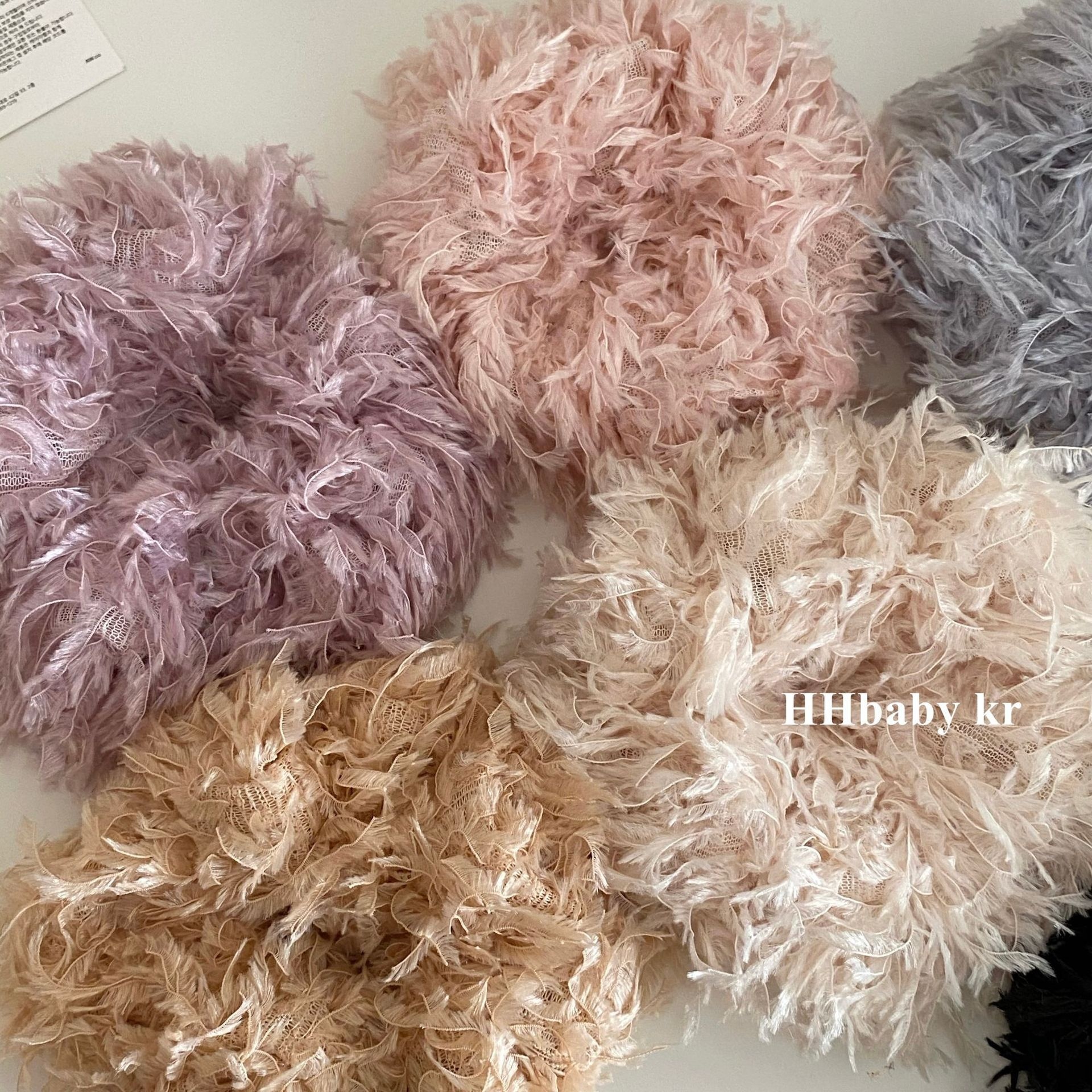 Women's Winter Fairy Feather Hair Tie Fluffy Scrunchie Solid Colors