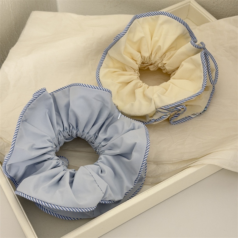 Women's Soft Cloth Spring Hair Tie - Elegant Solid Beige Scrunchie